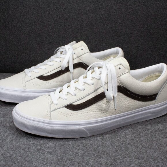 Vans Old Skool Style 36 Low Top Sneakers White Black Leather, Men's Size 12 - Picture 1 of 12